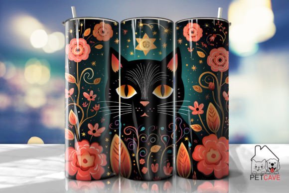 Black Cat and Flower Fox Art Tumbler Review