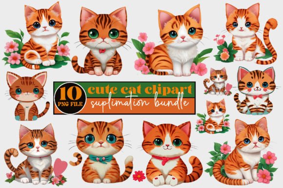 Cute Cat Clipart Suplimation Bundle Review