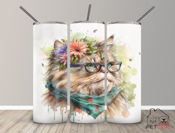Siberian Cat Watercolor Tumbler Design Review