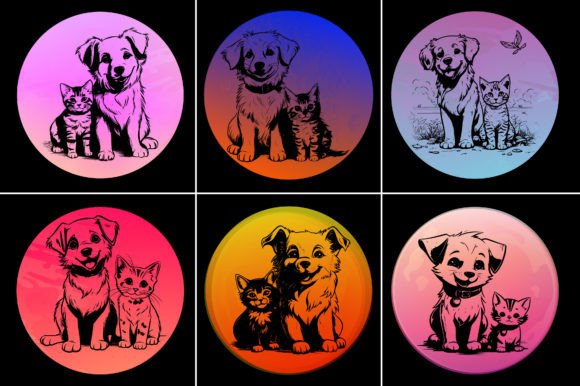 Sunset Cat Dog T-Shirt Graphic Review